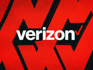 Verizon 標誌在紅黑幾何背景上帶有故障效果。 — 威訊 壁紙