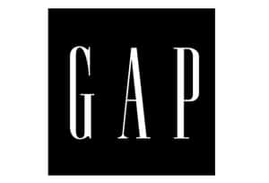 黑色背景上的白色文字GAP標誌 — 間隙 壁紙