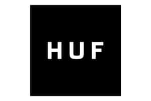 帶有白色HUF標誌文字的黑色方形 — 滑板 GIF 壁紙