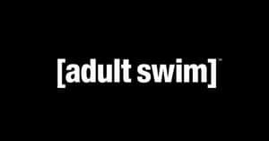 黑色背景上的白色文字 Adult Swim 標誌 — 游泳 壁紙