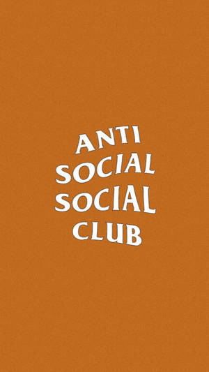 橙色背景上的 Anti Social Social Club 文字標誌 — 社群 壁紙