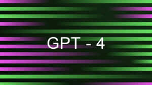綠色和紫色條紋數位故障背景上的 GPT-4 文字 — Pixel 4 壁紙