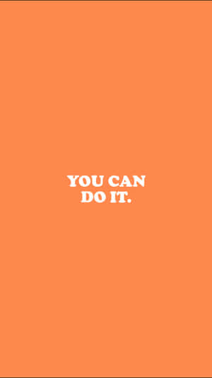 鮮豔橙色背景，帶有白色勵志文字「YOU CAN DO IT」。 — 淺色 壁紙