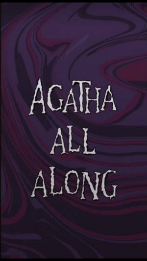 在深紫色和洋紅色旋轉背景上的「Agatha All Along」文字 — 瑪琳·黛德麗 壁紙