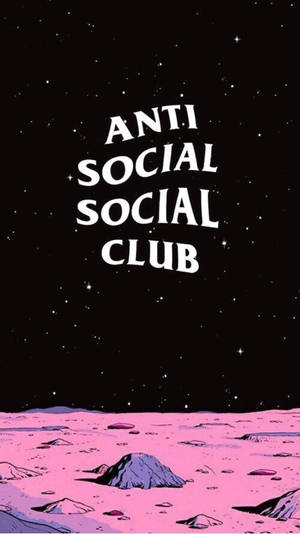 星空下的粉紅色外星地形，帶有「anti social social club」文字。 — 潮流玩家 壁紙