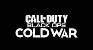 黑色背景上白色的 Call of Duty Black Ops Cold War 遊戲標題標誌 — 中性 壁紙