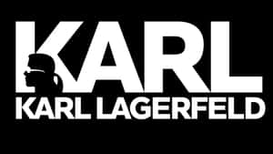 Karl Lagerfeld 標誌，白色風格化側面剪影在黑色背景上。 — 德克·諾維斯基 壁紙