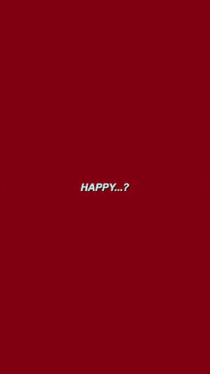 深紅色背景上居中白色文字寫著 HAPPY...? — 純紅色 壁紙