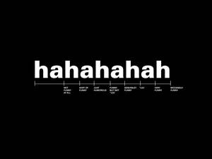 幽默量表從完全不好笑到嘲諷好笑，中央有 'hahahah'。 — 大笑 壁紙