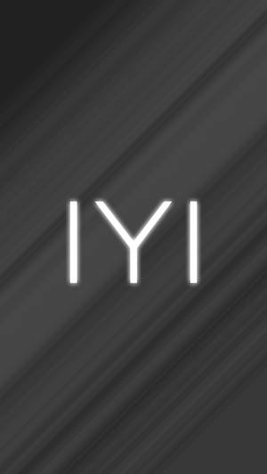 深灰色條紋背景上發光的白色 IYI 字母。 — 金屬質感 壁紙