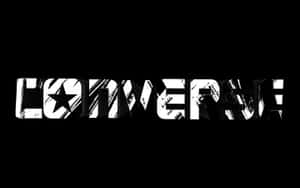 黑色背景上粗體白色磨損字體的Converse標誌 — 省電 壁紙