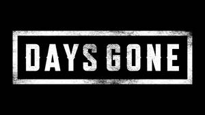 遊戲標誌文字「DAYS GONE」以白色帶 grunge 紋理顯示在黑色背景上。 — 日蝕 壁紙