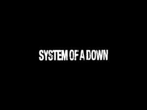 白色磨損文字在黑色背景上顯示 System of a Down — 瑜珈 壁紙
