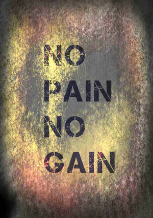 勵志名言 no pain no gain 以粗體磨損字體呈現於紋理背景上。 — IQOO Pad5c 壁紙