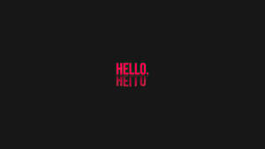 粉紅色文字 hello 和 heitou 在黑色背景上帶有倒影 — 黑色 Hello Kitty 壁紙