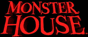 紅色Monster House標題標誌，邊緣帶紋理，黑色背景 — 龍族前傳 壁紙