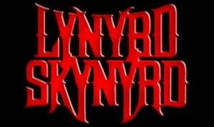 黑色背景上的紅色3D Lynyrd Skynyrd標誌 — 音樂 壁紙