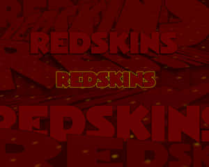 紅色和金色 3D 重複文字標誌，在深紅色背景上寫著 redskins — 運動 壁紙