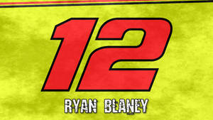 賽車號碼12，帶有Ryan Blaney名字，紋理黃色背景。 — 跑步者 壁紙