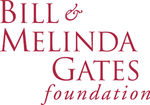 黑色背景上 Bill & Melinda Gates Foundation 的紅色文字標誌