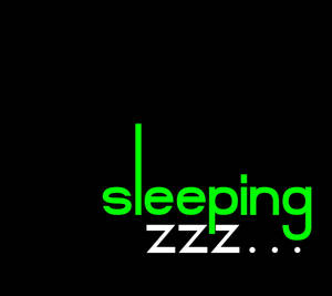 黑色背景上的綠色睡眠 zzz 文字 — 睡眠 壁紙