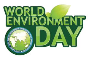 World Environment Day 標誌，帶有綠色文字和地球圖示。 — 自然 壁紙