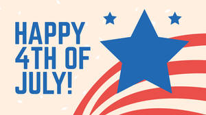 帶有星星和條紋設計的 Happy 4th of July 文字。 — Pro Display XDR 壁紙