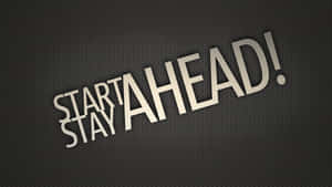 深色六角形背景上的勵志文字 start stay ahead — 動力 壁紙