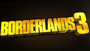在黑暗背景上帶有3D效果的發光金色Borderlands 3標誌 — 電玩遊戲 GIF 壁紙