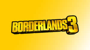 在黃色漸層背景上以粗體金色3D文字呈現的Borderlands 3遊戲標誌 — Studio Display 壁紙