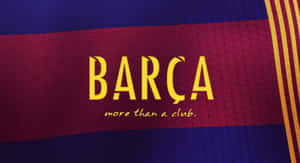 FC巴塞隆納球衣特寫，粗體黃色文字寫著BARÇA和口號more than a club。 — 美麗的秋天 壁紙
