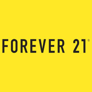 Forever 21 品牌標誌，以黑色文字顯示於黃色背景上 — 永遠21 壁紙