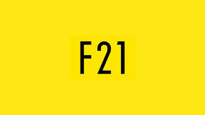 鮮黃色背景上的粗體黑色F21文字。 — 永遠21 壁紙