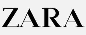 ZARA品牌標誌以黑色文字顯示在淺灰色背景上。 — Zara 壁紙