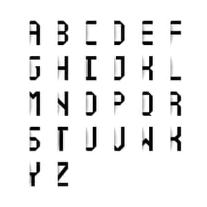 A到Z大寫字母以粗體黑色字體呈現，在白色背景上帶有柔和陰影。 — iPad Air 11 壁紙