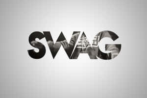 粗體字母SWAG，字母內含人物圖像。 — 時尚感 壁紙
