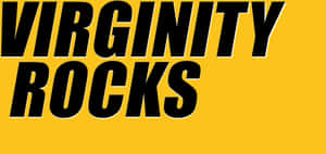 黃色背景上的粗體黑色文字 VIRGINITY ROCKS。 — 黃色 壁紙