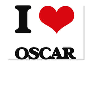 帶有紅色心形的 I love Oscar 文字圖形 — Motorola Razr Ultra 2026 壁紙