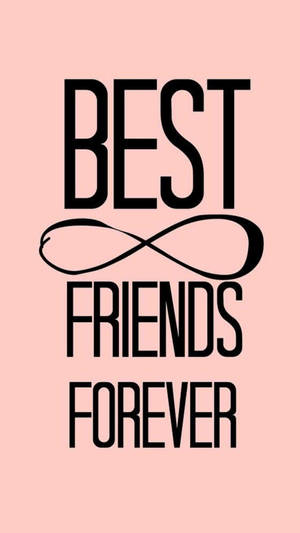 粉紅色背景上帶有無限符號的 best friends forever 文字 — 無限符號 壁紙
