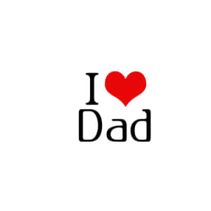 文字圖形顯示「I heart Dad」及一個紅色心形符號。 — 爸爸 壁紙