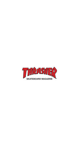 白色背景上的紅色Thrasher Skateboard Magazine標誌文字。 — Thrasher 壁紙