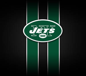 紐約噴射機美式足球隊標誌，背景為綠色和白色條紋。 — NFL 美式足球 壁紙