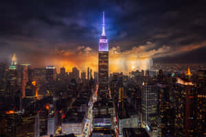 紐約市夜景與煙火 — 帝國大廈 壁紙