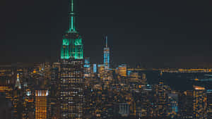 紐約市夜景，閃爍的摩天大樓和燈火通明的帝國大廈。 — 帝國大廈 壁紙