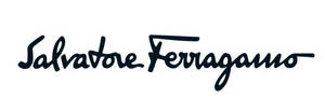 白色背景上黑色草書的Salvatore Ferragamo品牌標誌。 — 薩瓦托雷·菲拉格慕 壁紙
