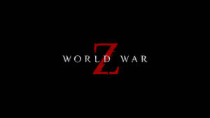 電影標題《World War Z》以紅色和銀色顯示在黑色背景上 — 世界大戰Z 壁紙