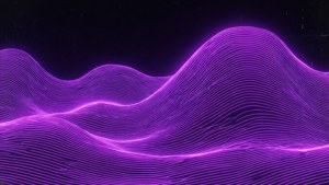經典的霓虹紫色波浪，呈現蒸氣波風格。 — 霓虹紫 壁紙