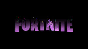 紫色漸層的Fortnite標誌，有紙屑圍繞的羊駝頭，背景為黑色。 — 酷炫的《要塞英雄》 壁紙