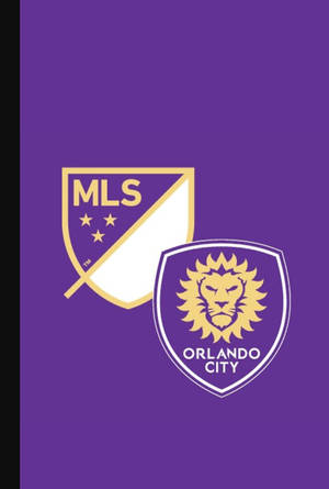 紫色背景上的 MLS 及奧蘭多城足球隊標誌 — 運動 壁紙