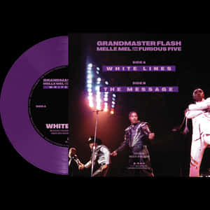 紫色黑膠唱片和專輯封面，用於 Grandmaster Flash and the Furious Five 的《White Lines》專輯。 — 閃電俠 壁紙